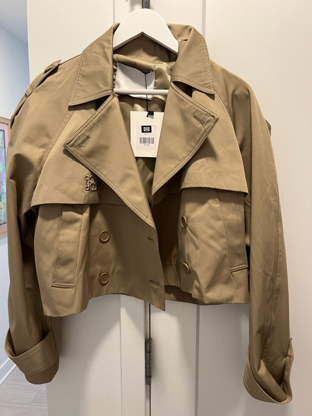 Double Breasted Cropped Trench Coat
